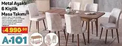 METAL AYAKLI 6 KİŞİLİK MASA TAKIMI METAL AYAKLI 6 KİŞİLİK MASA TAKIMI